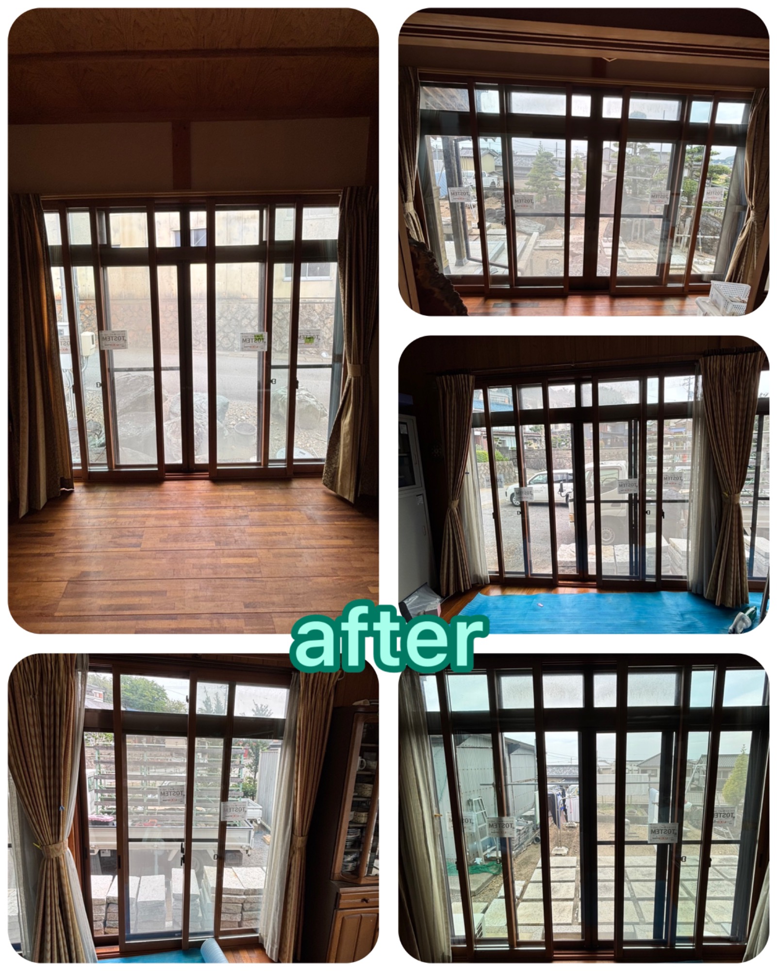 5窓分の内窓の 取付けをさせていただきました。